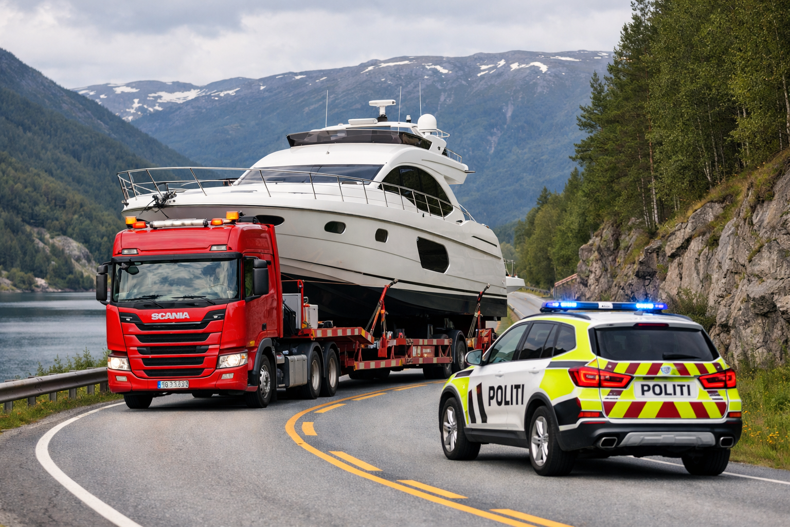 Spesialtransport av båt: Når kreves ledsagerbil og politieskorte?