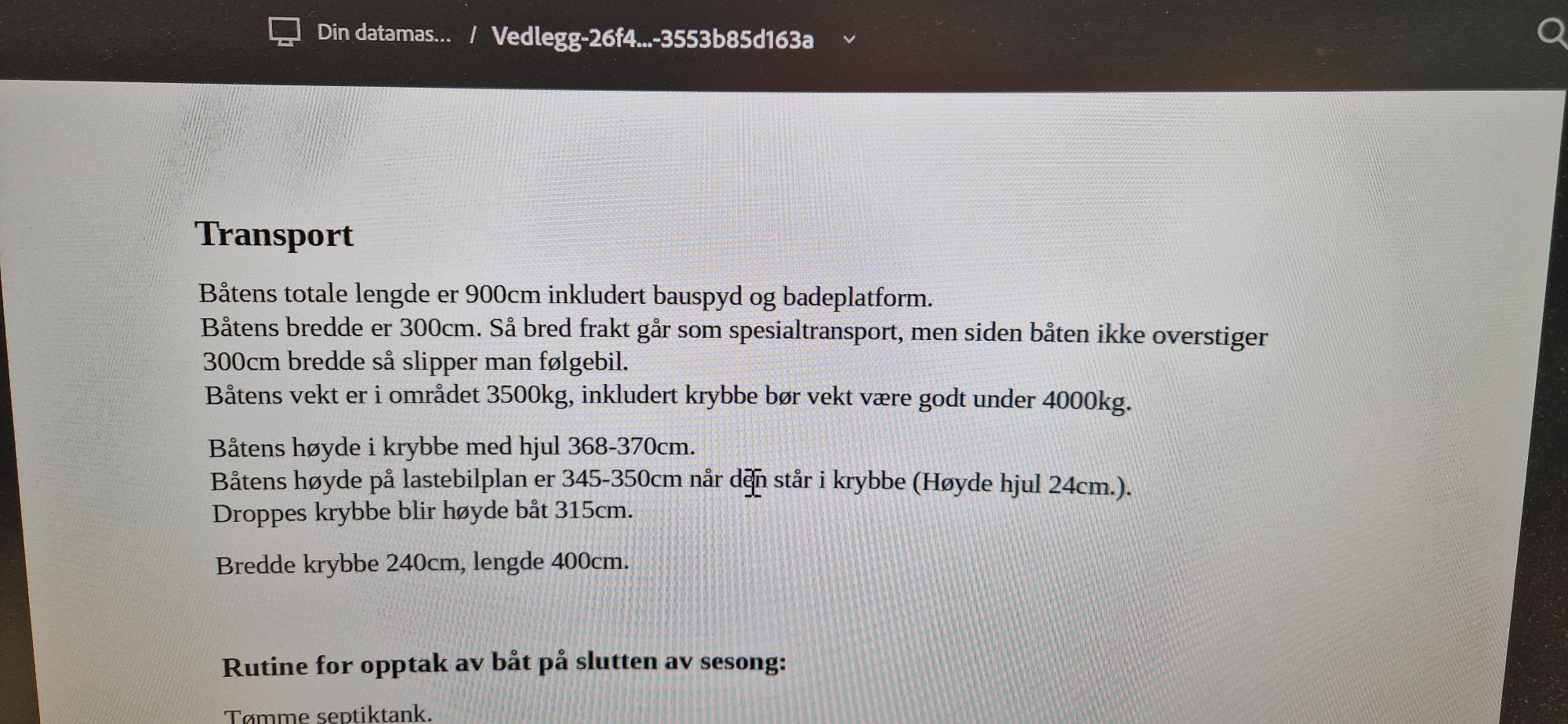 Kraning og Transport av båt 29 fot Arendal - Lærdal i Sogn (6887 Lærdal – bilde 2